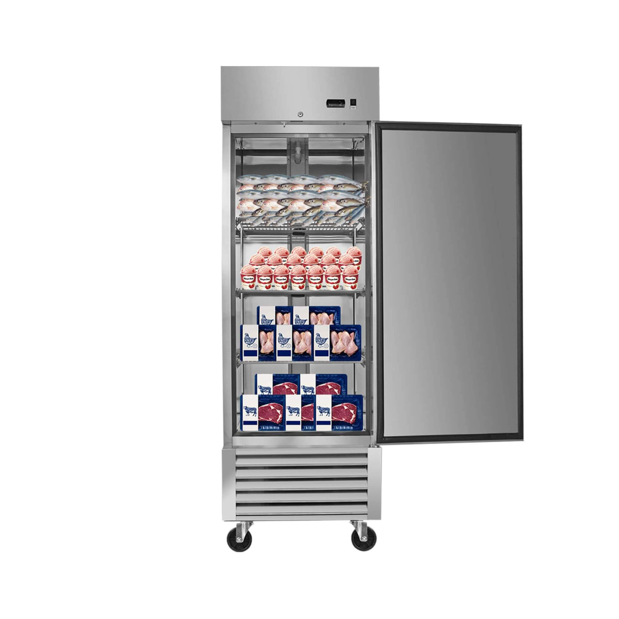 27-Inch Commercial 23 Cu.Ft Reach-In Stainless Steel Freezer (SAK96352)